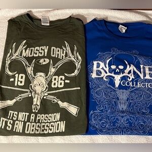 Mossy Oak Bone Collector Long sleeve tees Set of 2 shirts Hunting Outdoor Deer